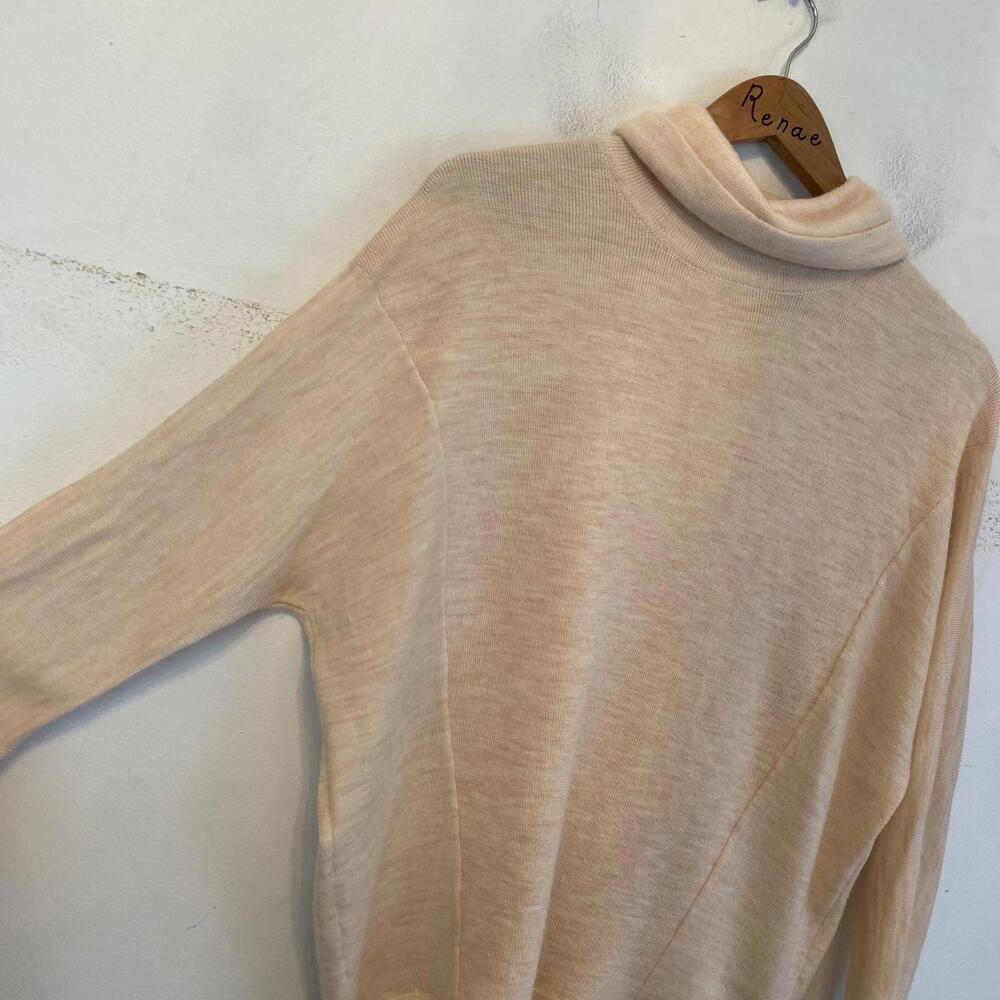 MOTH Anthropologie light pink turtleneck wool sweater sz M - Picture 5 of 6